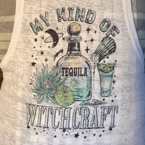 Handcrafted My Kind Of Witchcraft Blow Out Tank NWOT